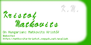 kristof matkovits business card